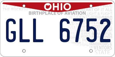 OH license plate GLL6752
