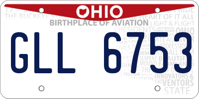 OH license plate GLL6753