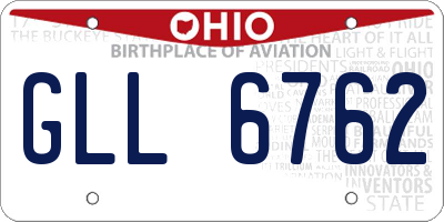 OH license plate GLL6762