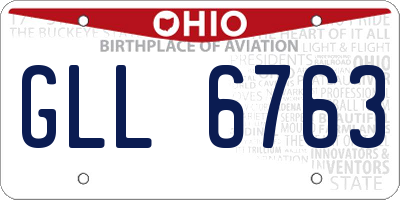 OH license plate GLL6763