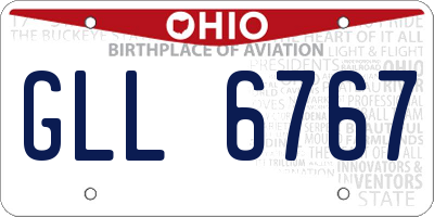OH license plate GLL6767