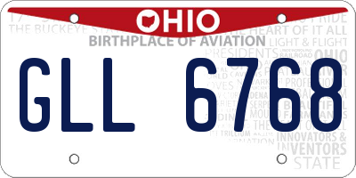 OH license plate GLL6768