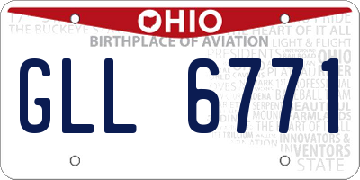 OH license plate GLL6771