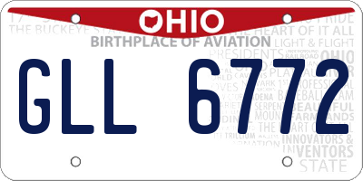OH license plate GLL6772