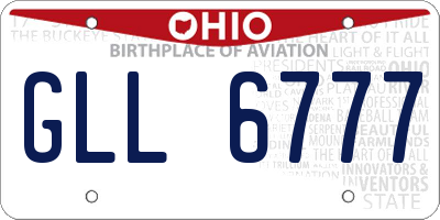OH license plate GLL6777