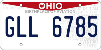OH license plate GLL6785