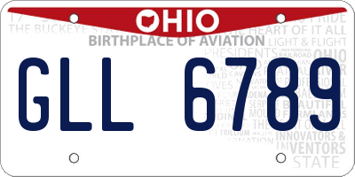 OH license plate GLL6789