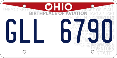 OH license plate GLL6790