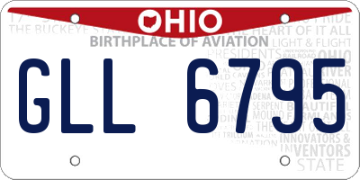 OH license plate GLL6795