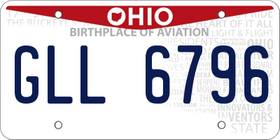OH license plate GLL6796