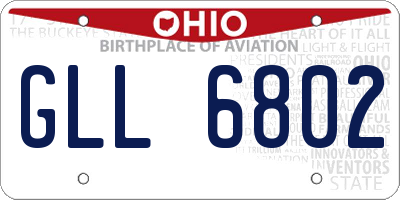 OH license plate GLL6802