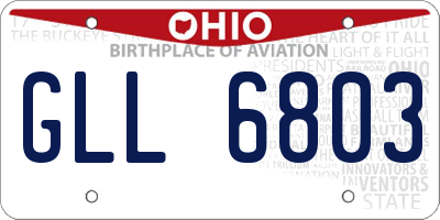 OH license plate GLL6803
