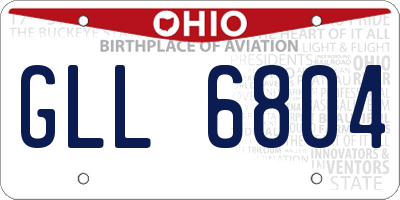 OH license plate GLL6804