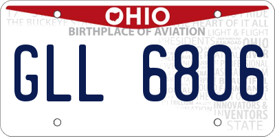 OH license plate GLL6806
