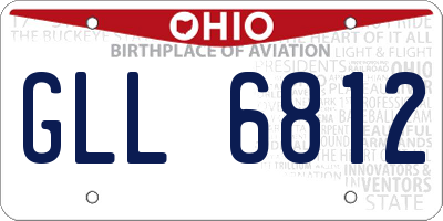 OH license plate GLL6812