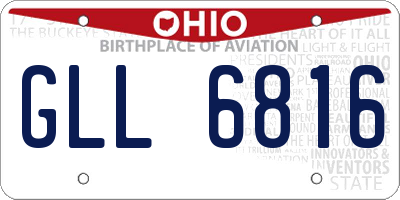 OH license plate GLL6816