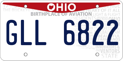 OH license plate GLL6822