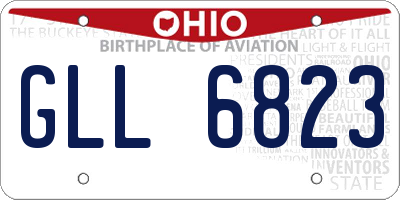 OH license plate GLL6823