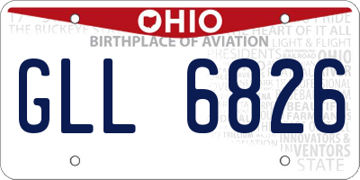 OH license plate GLL6826