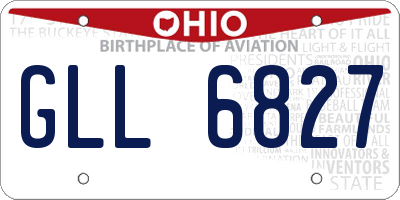OH license plate GLL6827