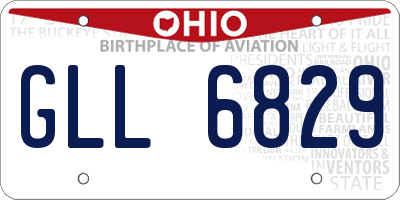 OH license plate GLL6829