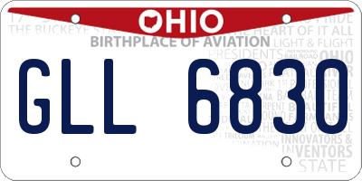 OH license plate GLL6830