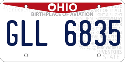 OH license plate GLL6835