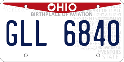 OH license plate GLL6840