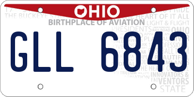 OH license plate GLL6843