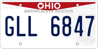 OH license plate GLL6847