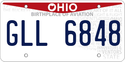 OH license plate GLL6848