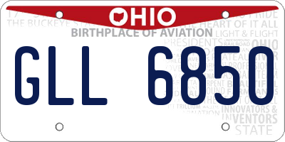 OH license plate GLL6850