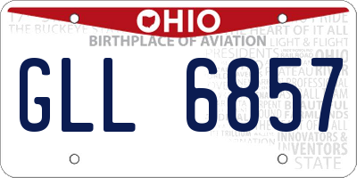 OH license plate GLL6857