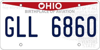 OH license plate GLL6860