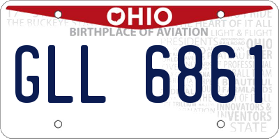 OH license plate GLL6861