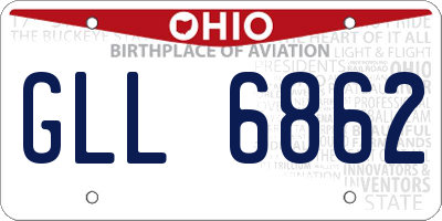 OH license plate GLL6862