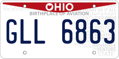 OH license plate GLL6863