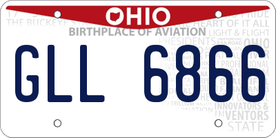OH license plate GLL6866