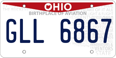 OH license plate GLL6867