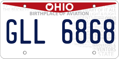 OH license plate GLL6868