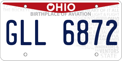 OH license plate GLL6872