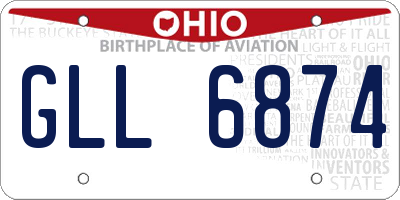 OH license plate GLL6874