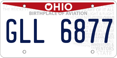 OH license plate GLL6877