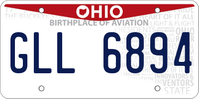 OH license plate GLL6894