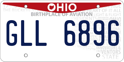OH license plate GLL6896
