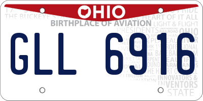 OH license plate GLL6916