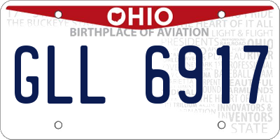 OH license plate GLL6917
