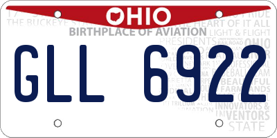 OH license plate GLL6922