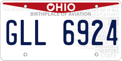 OH license plate GLL6924