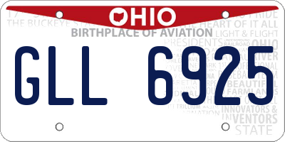 OH license plate GLL6925